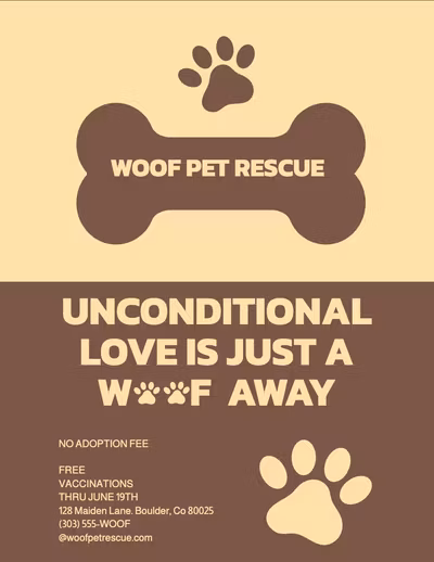 Template Warm Caramel Pet Adoption Poster Design