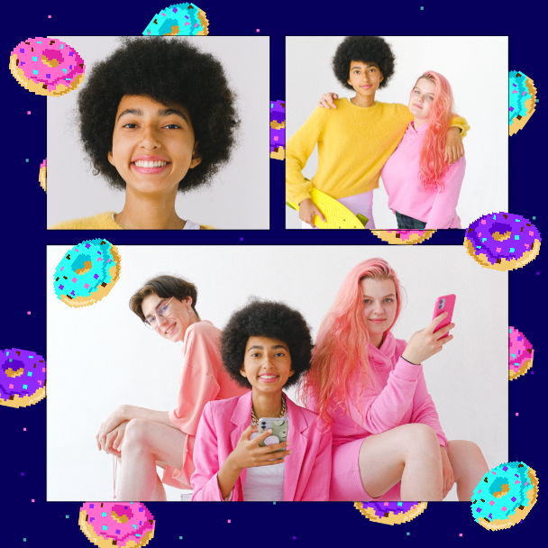 Vibrant Pink and Yellow Friends Post Template