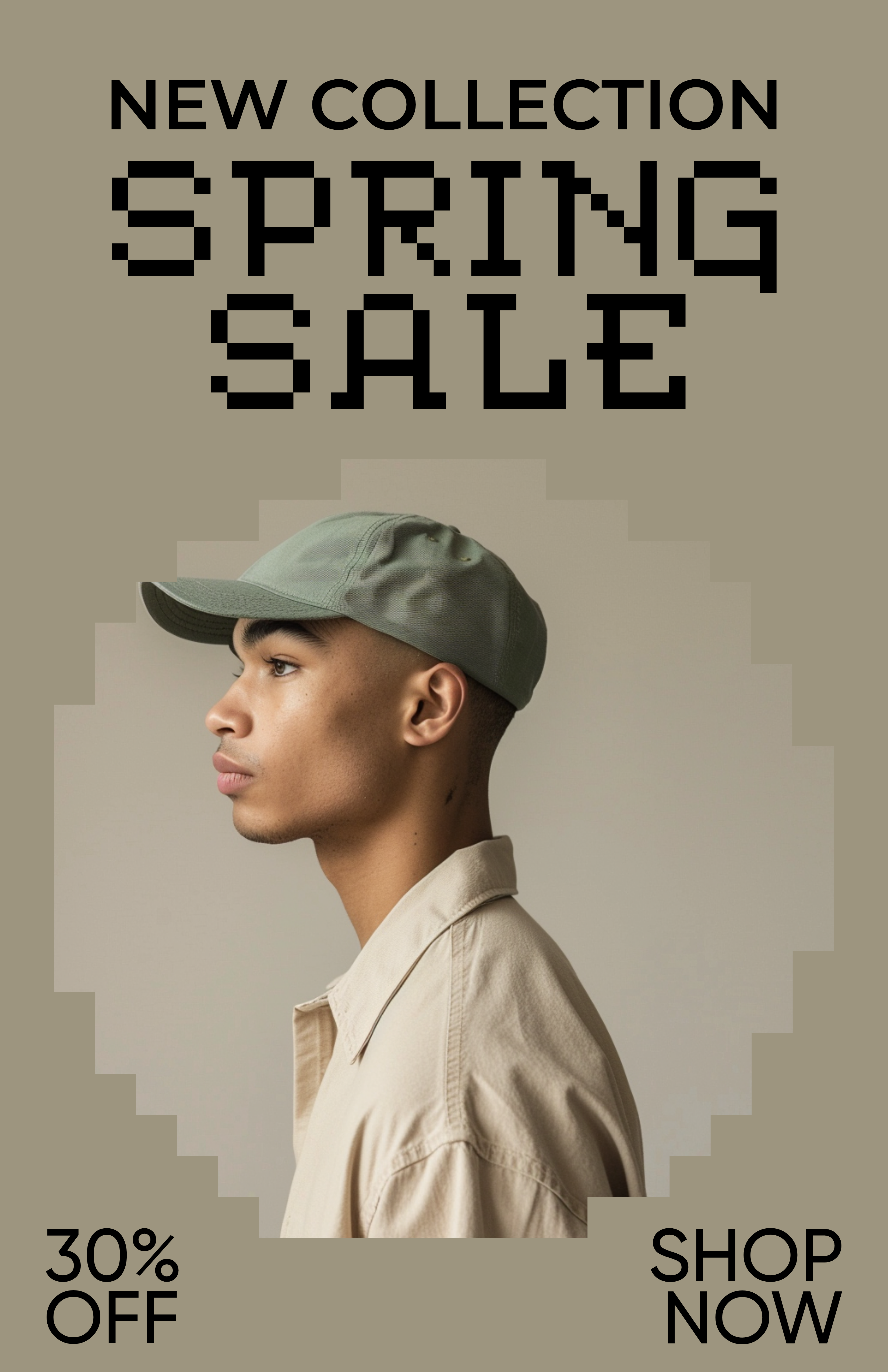 Template Chic Beige Spring Sale Poster Design