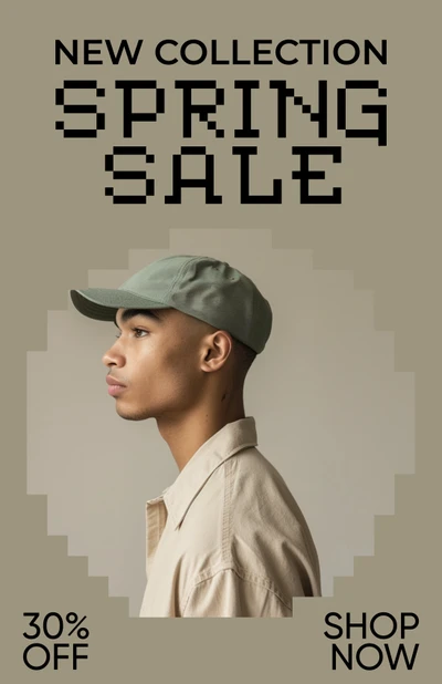 Template Chic Beige Spring Sale Poster Design