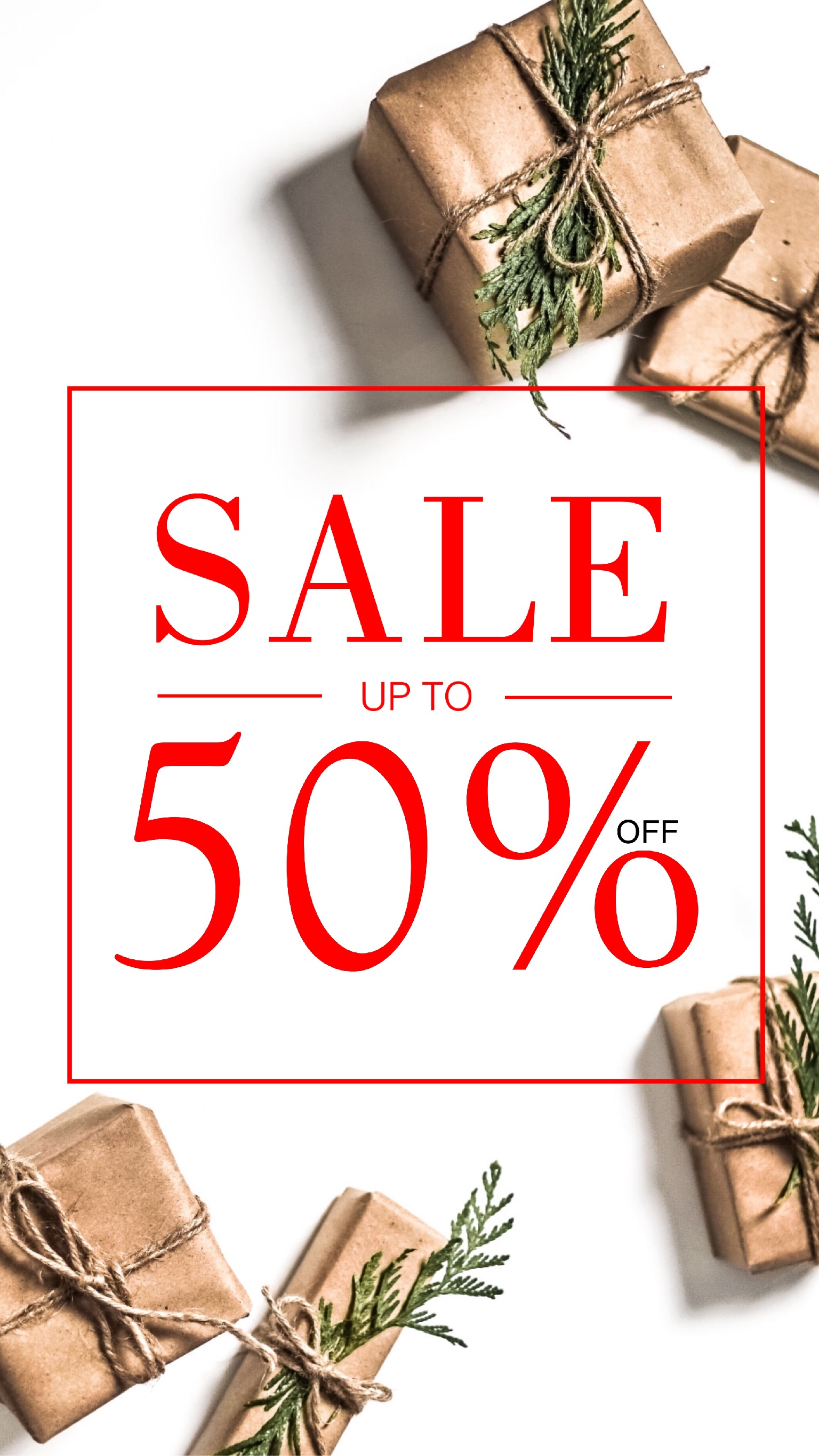 Red Sale Alert Poster Design with Eco-Friendly Gift Wrap