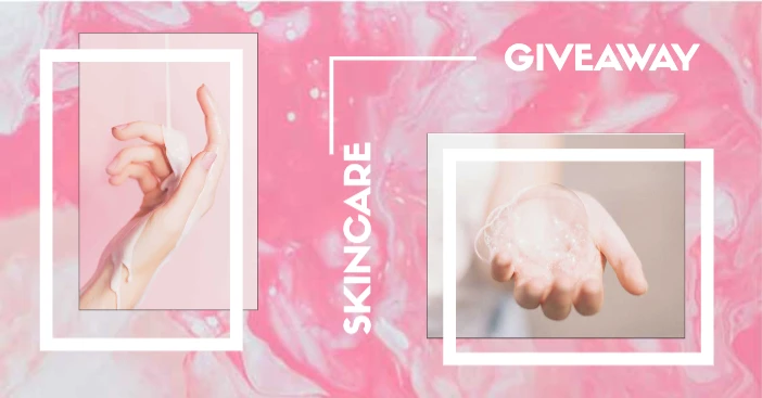 Template Chic Pink Skincare Giveaway Poster Template