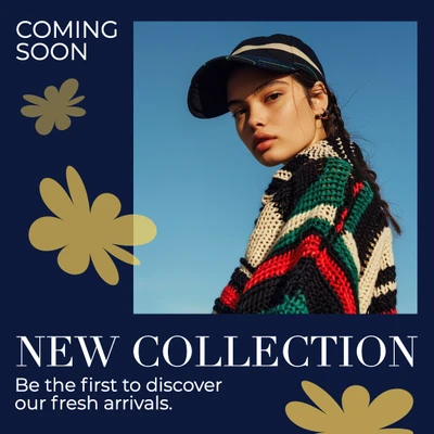 Template Stylish Instagram-Square Post in Navy Blue