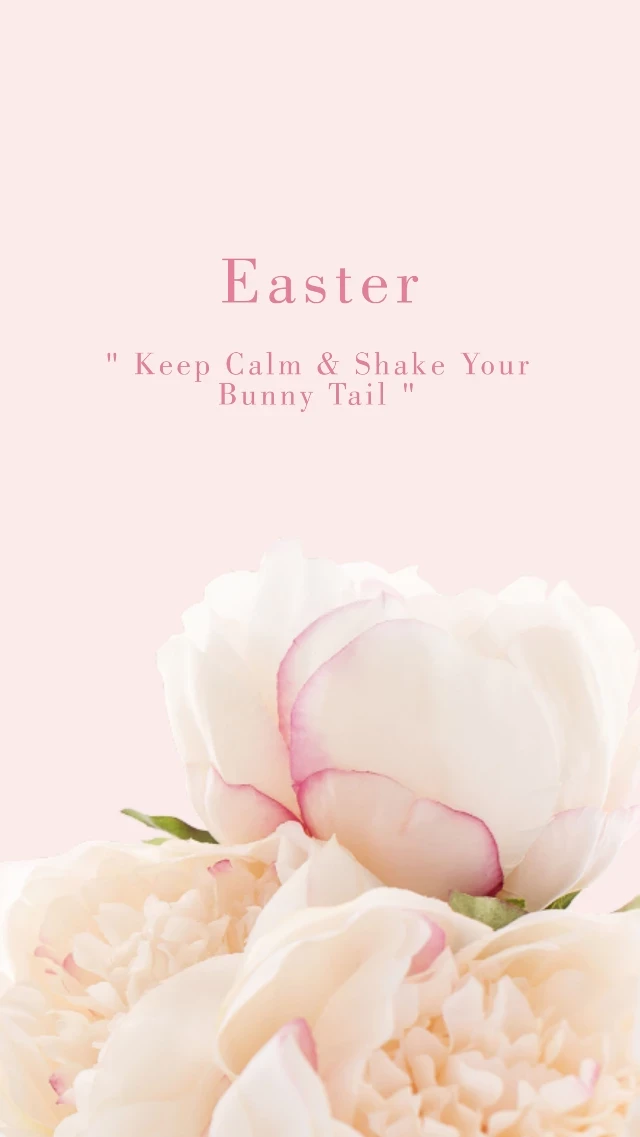 Template Easter Celebration Pink Peony Poster Design