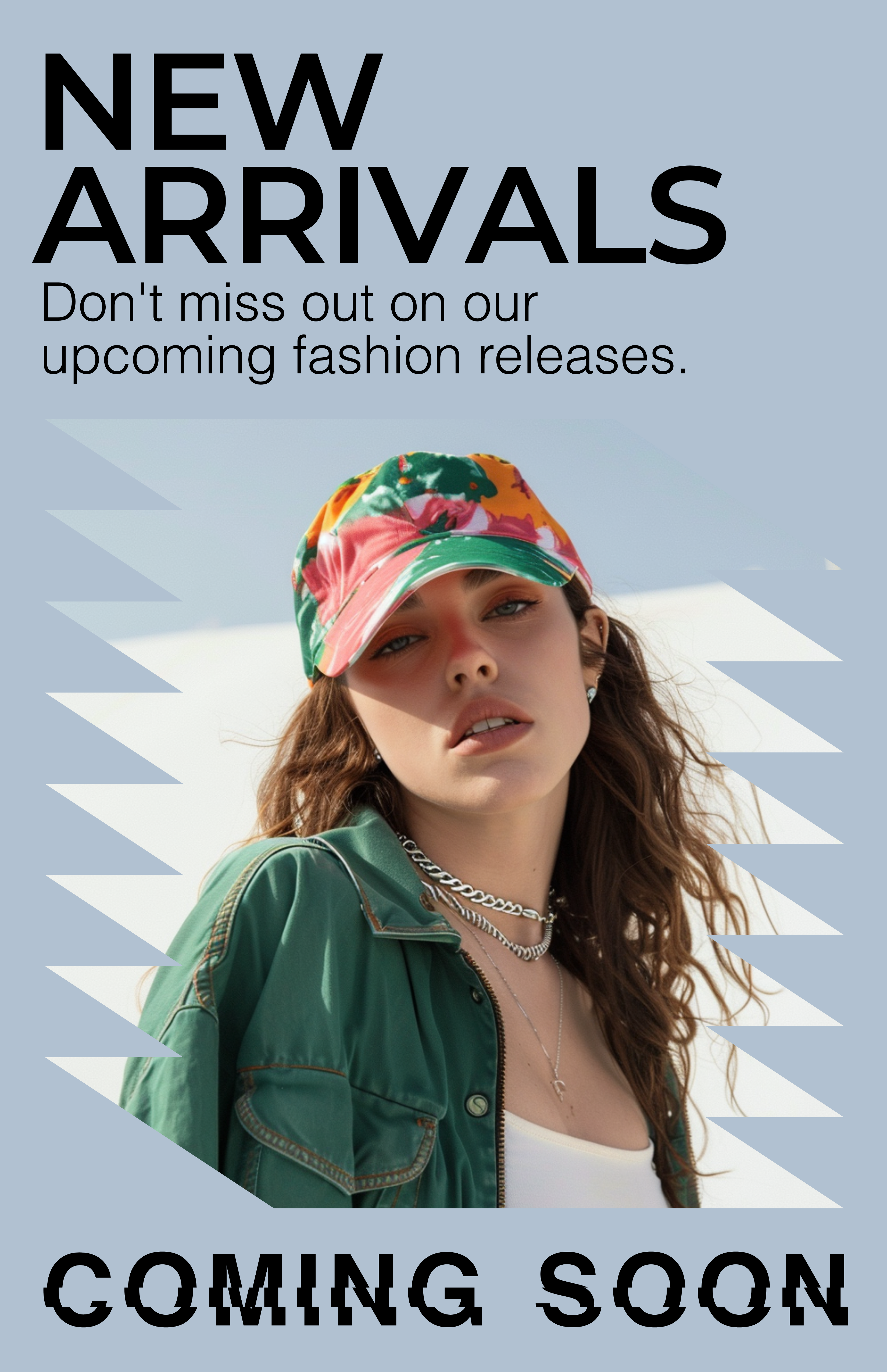 Template Trendy New Arrivals Poster in Blue