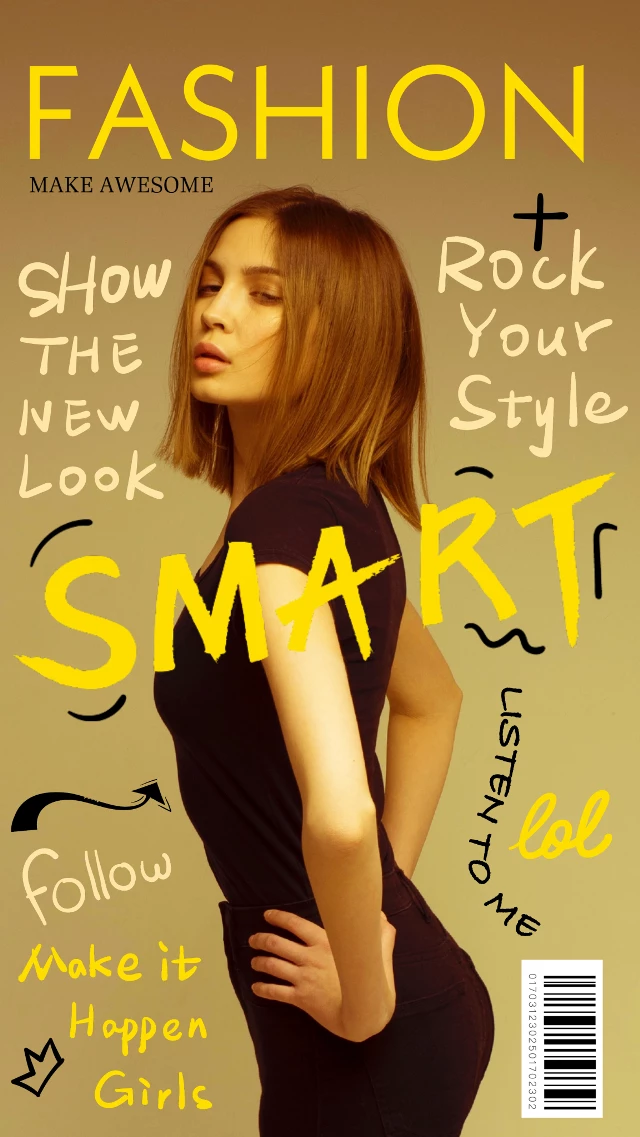 Chic Black and Yellow Fashion Poster Design