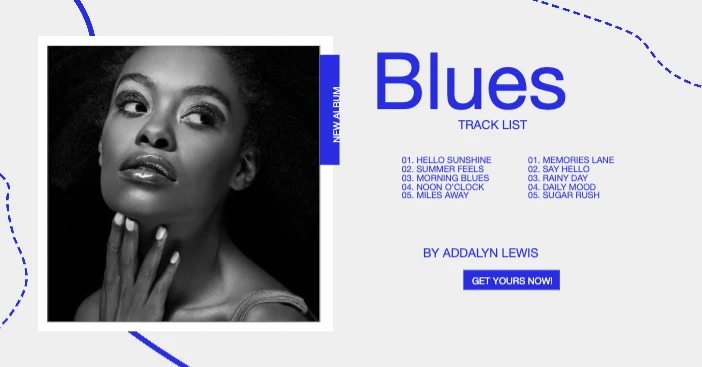 Template Striking Blue Music Album Poster Design