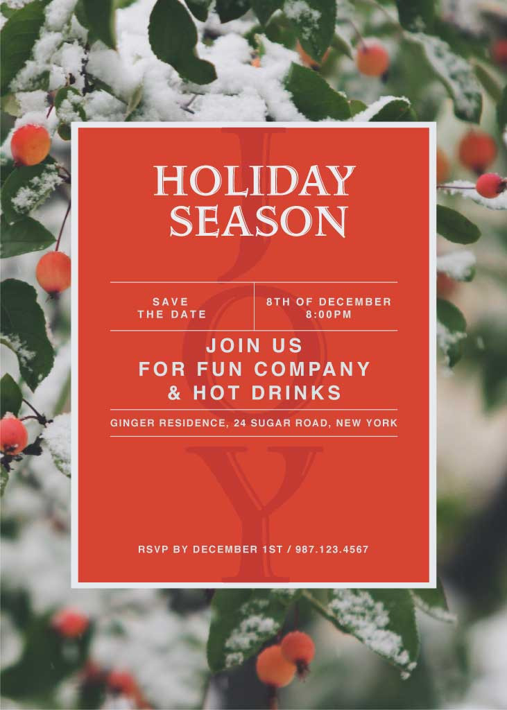 Template Winter Celebration Seasonal Event Poster Red