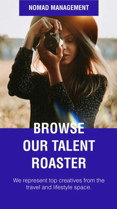 Template Creative Talent Agency Blue Poster Design