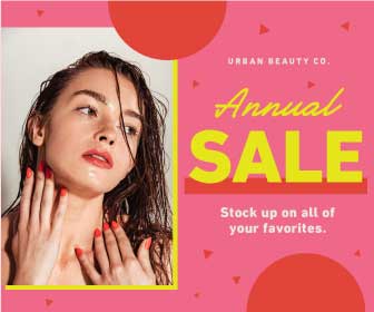 Chic Coral Beauty Sale Ad Template