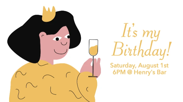 Template Chic Gold and Peach Birthday Party Invitation Post