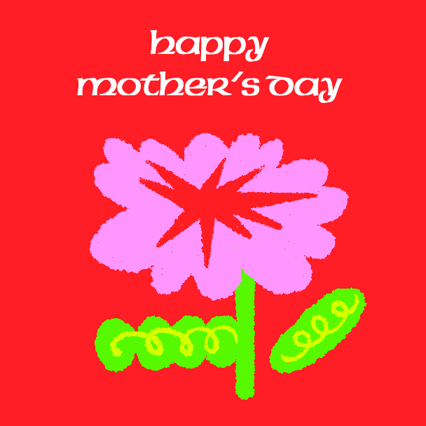 Vibrant Red Mother's Day Poster Design