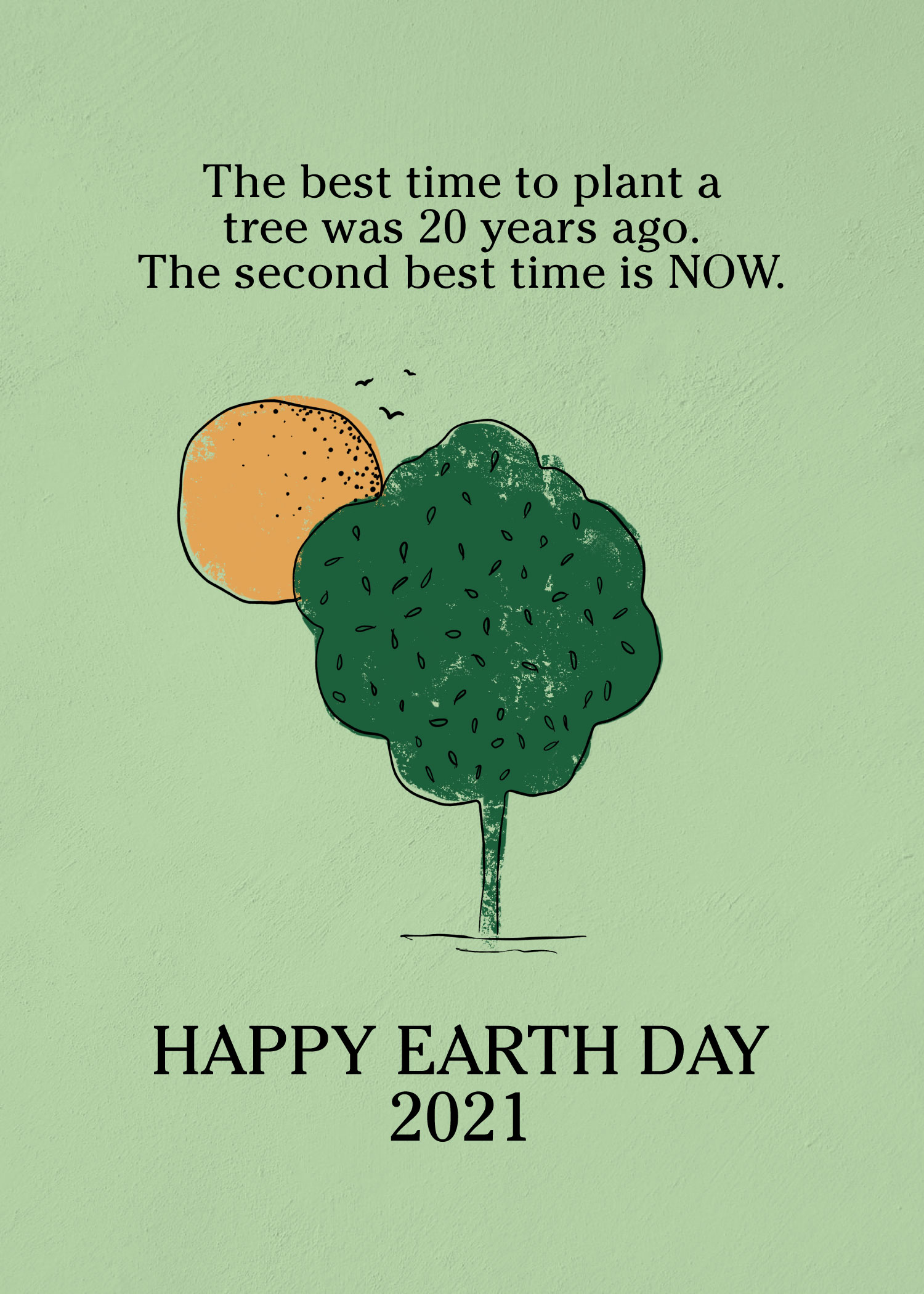 Green Orange Earth Day Poster Inspiration