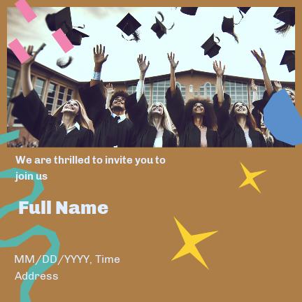 Blue and Pink Graduation Party Invitation Post