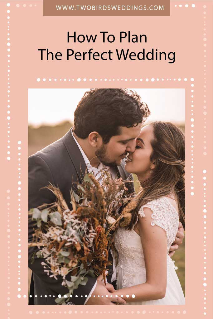 Template Elegant Peach Wedding Planner Poster Design