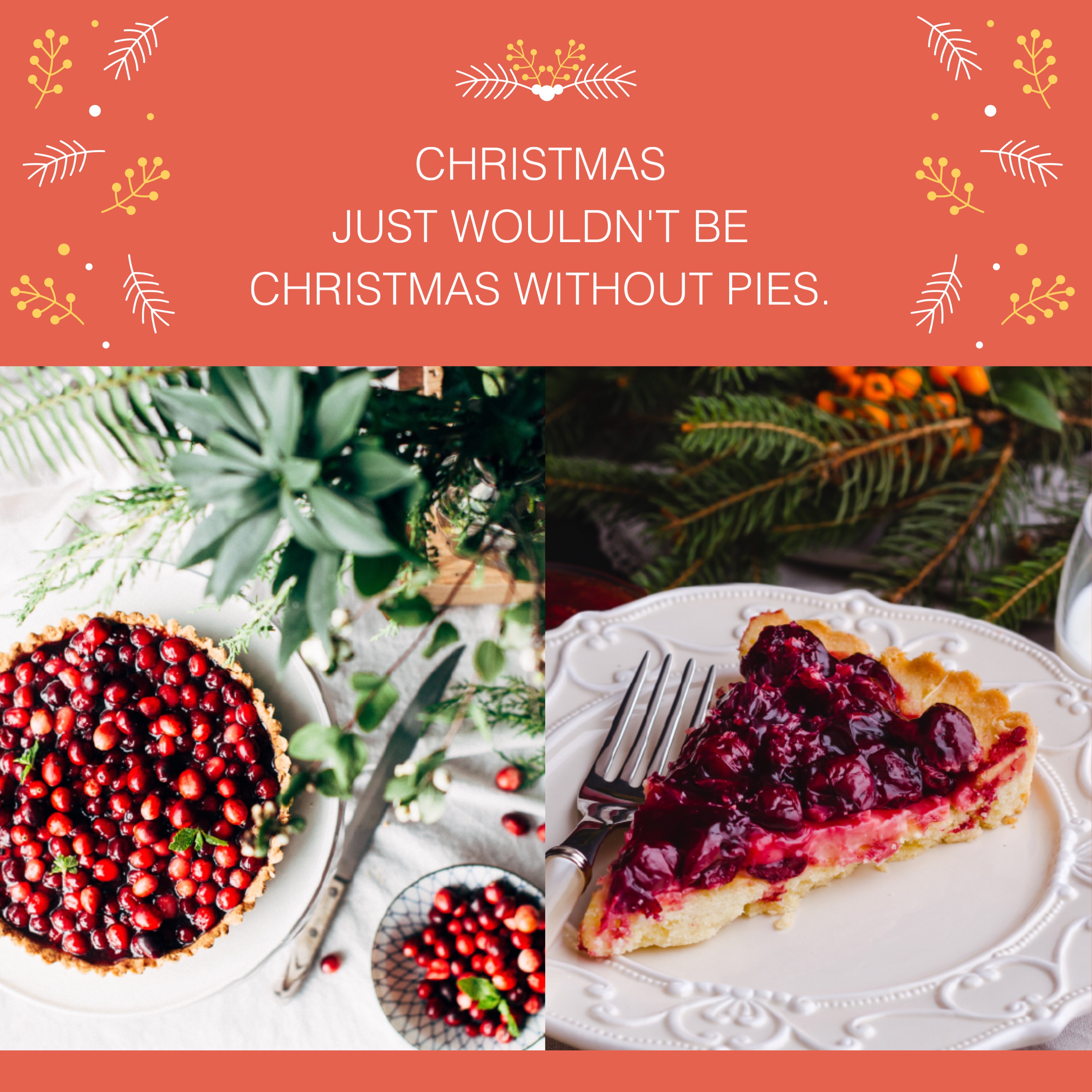 Yuletide Red Pies Social Media Post