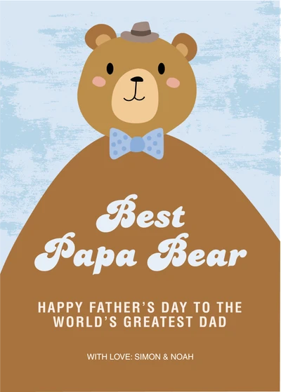 Template Charming Papa Bear Father's Day Poster Design