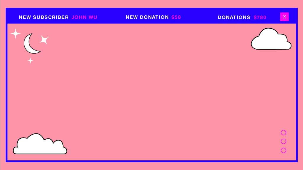 Template Charming Pink and Blue Stream Overlay Template