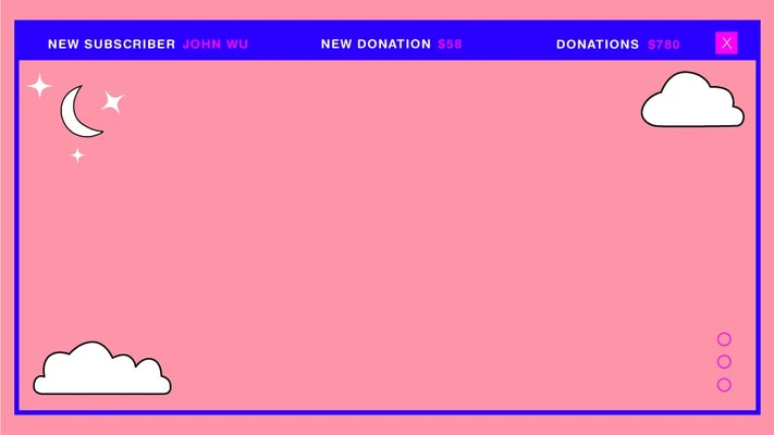 Template Charming Pink and Blue Stream Overlay Template