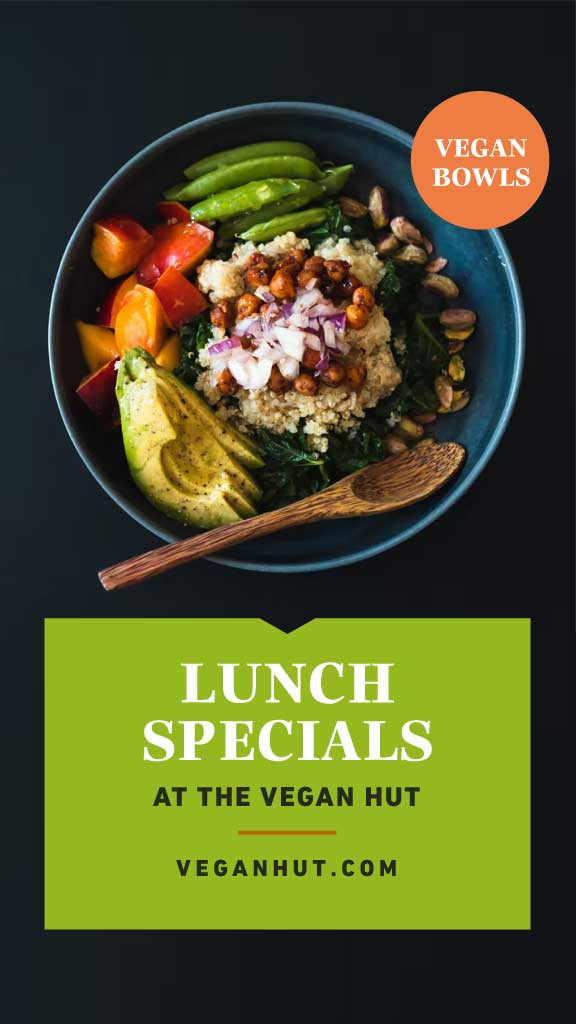 Template Green Black Vibrant Vegan Bowl Poster