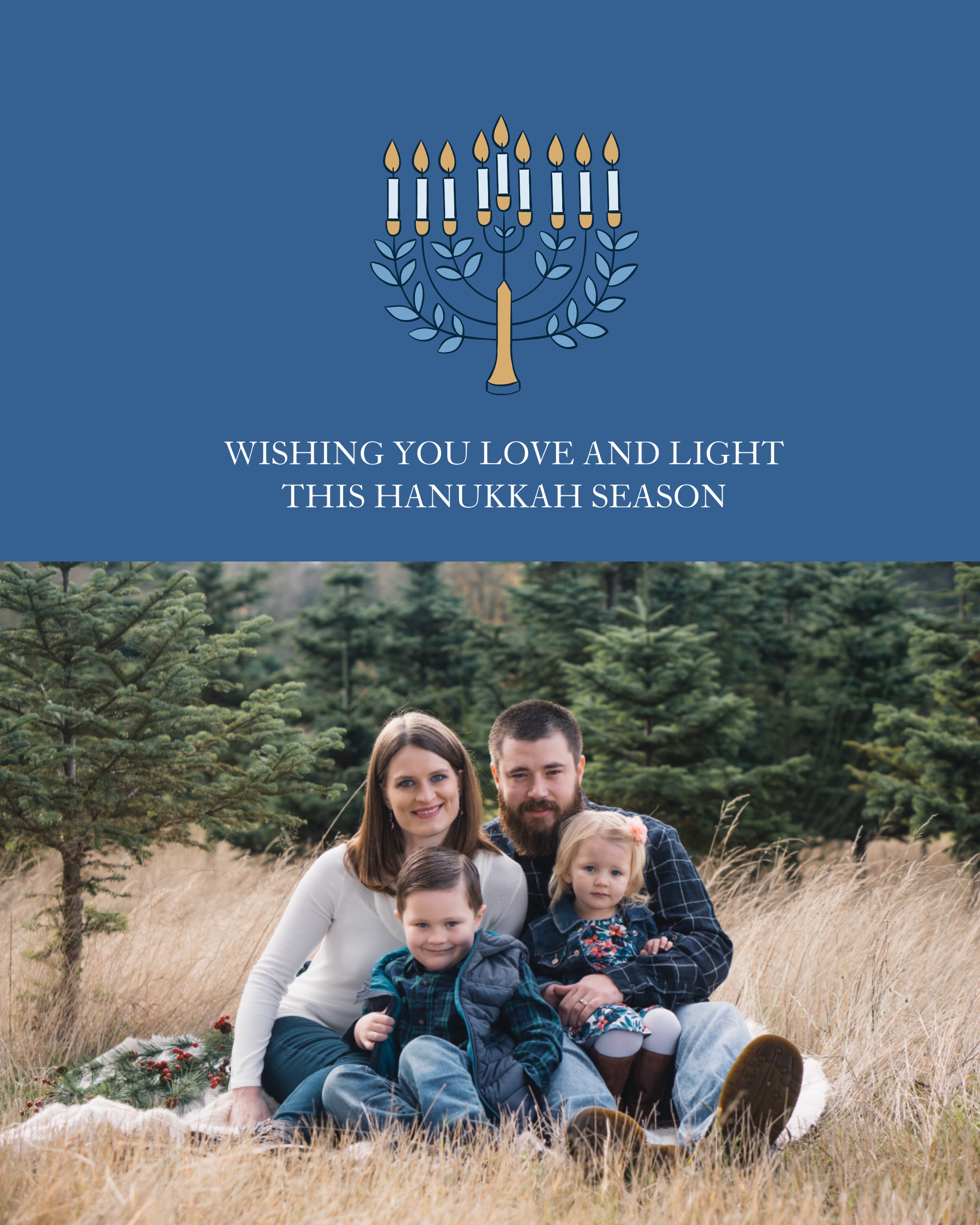 Warm Family Hanukkah Greeting Post Template