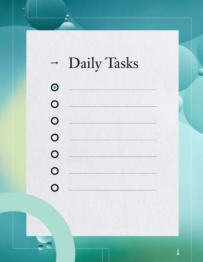 Template Elegant Teal and White Task Planner Post
