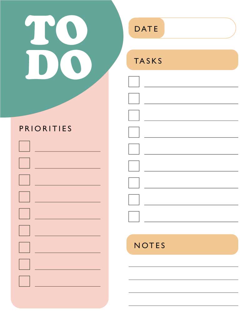 Stylish Salmon To-Do List Planner Post