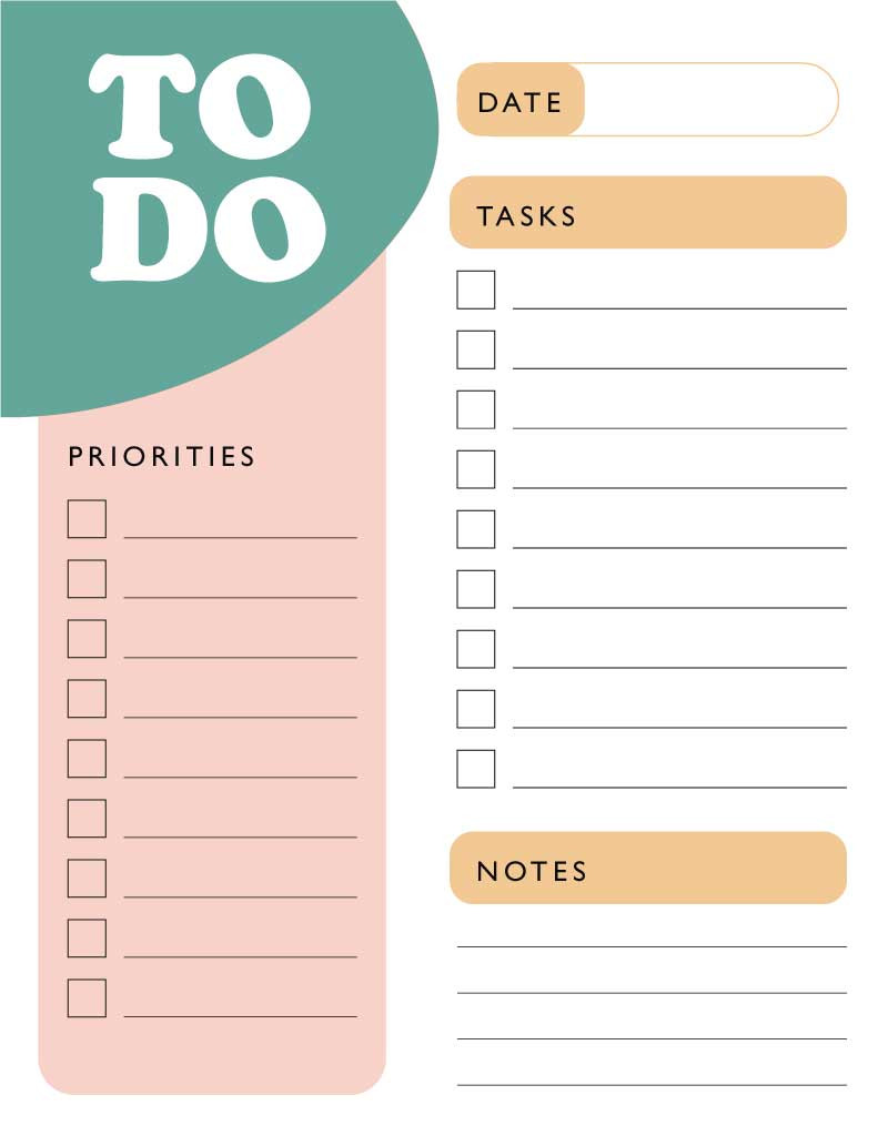 Template Stylish Salmon To-Do List Planner Post