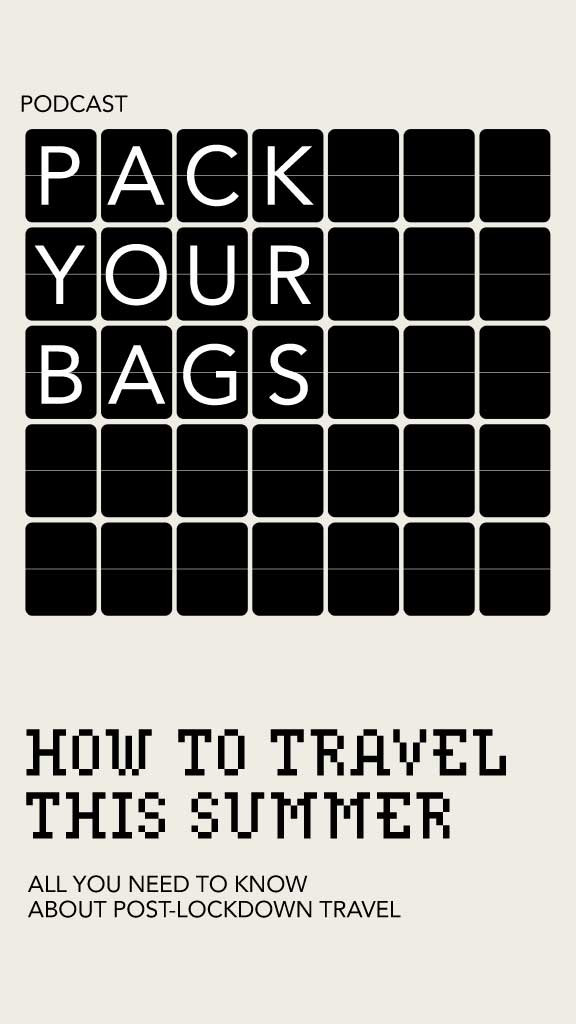Template Stylish Black Travel Podcast Post Design