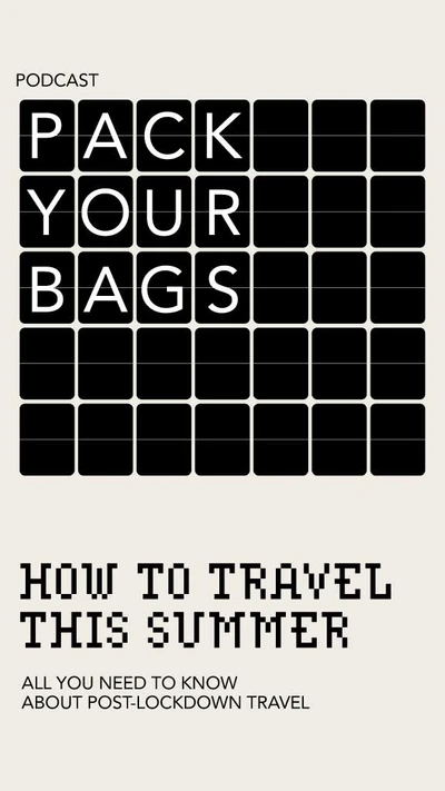 Template Stylish Black Travel Podcast Post Design