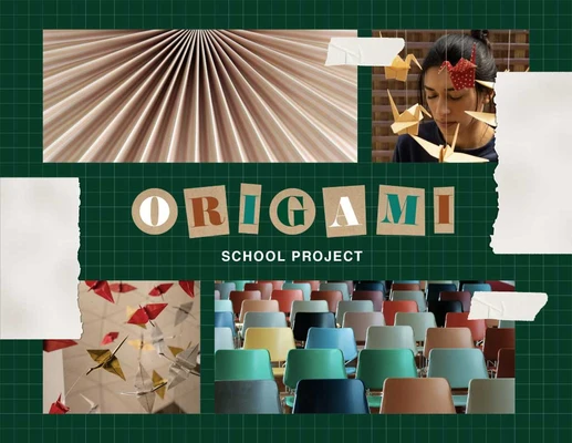Template Creative Origami School Project Poster