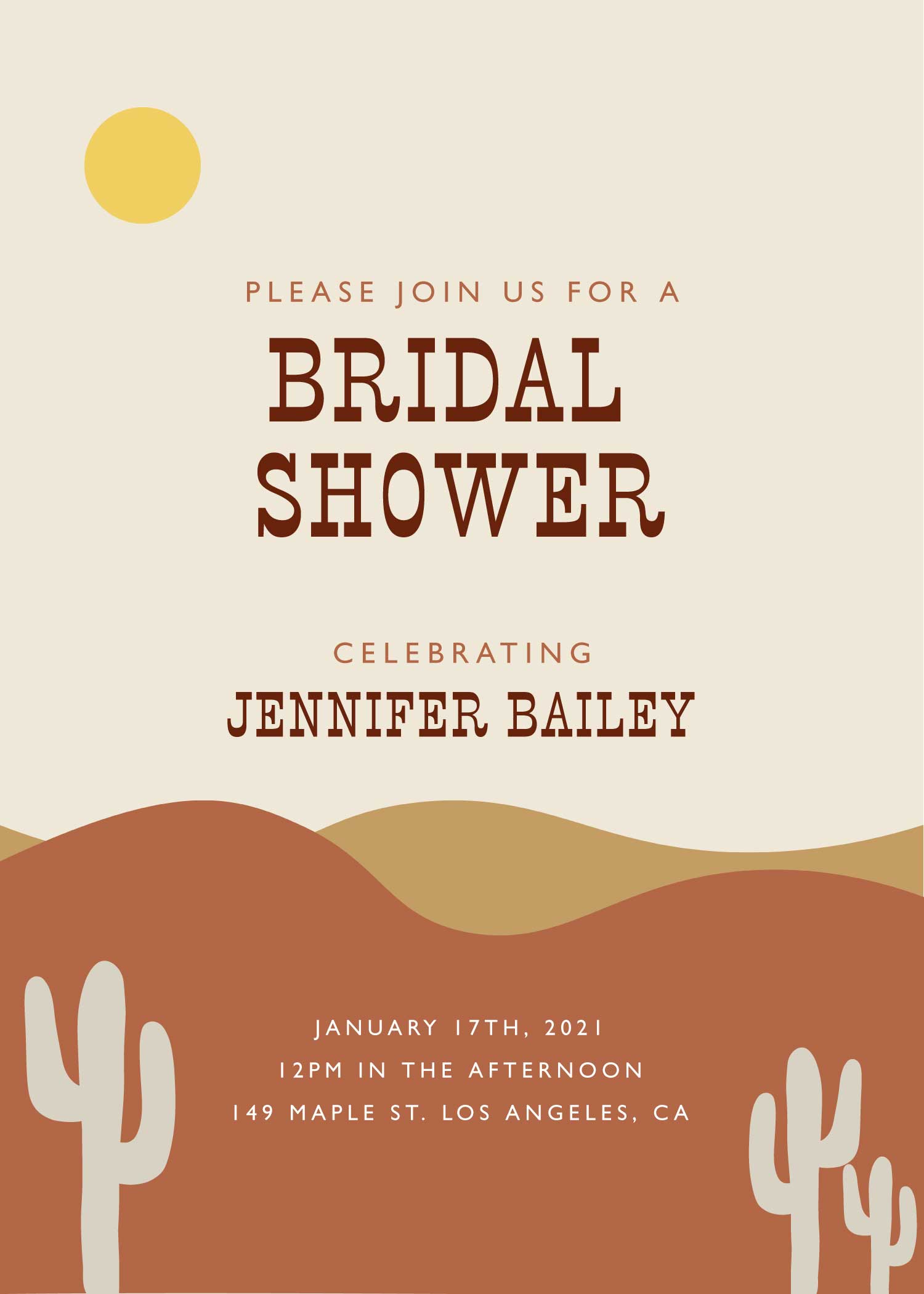 Desert Chic Bridal Shower Invitation Poster