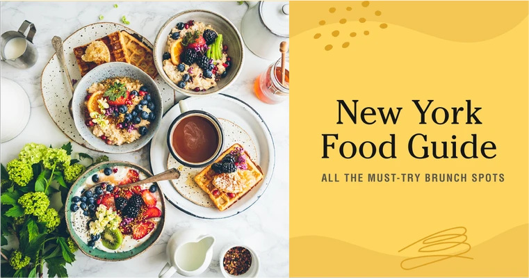 Template New York Brunch Spots Yellow Poster Design