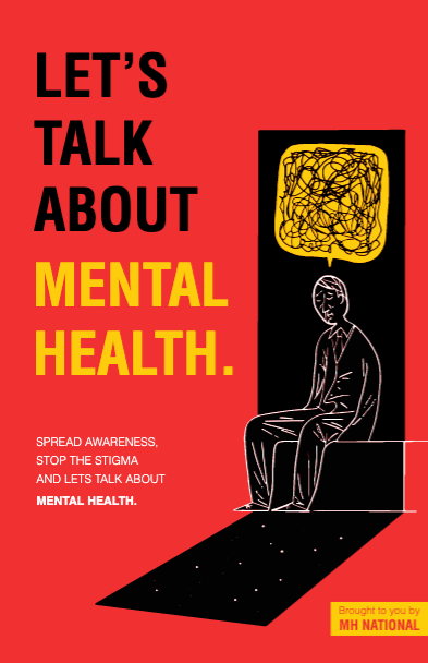 Bold Red Mental Health Awareness Poster