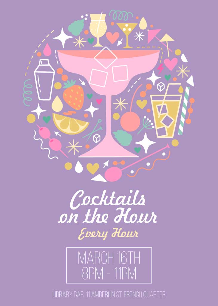 Lilac Delight Cocktail Hour Event Poster