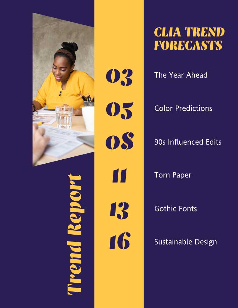 Vibrant Yellow Purple Trend Report Poster