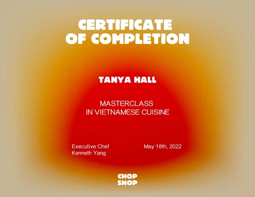 Warm Orange Completion Certificate Template Design