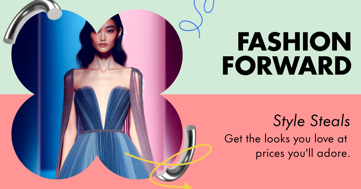 Chic Blue and Pink Fashion Sale Poster