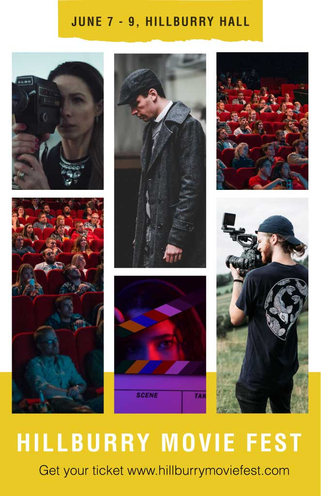 Template Captivating Yellow and Black Movie Fest Poster