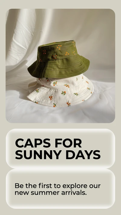 Template Explore Our Instagram-Story Summer Caps in Olive