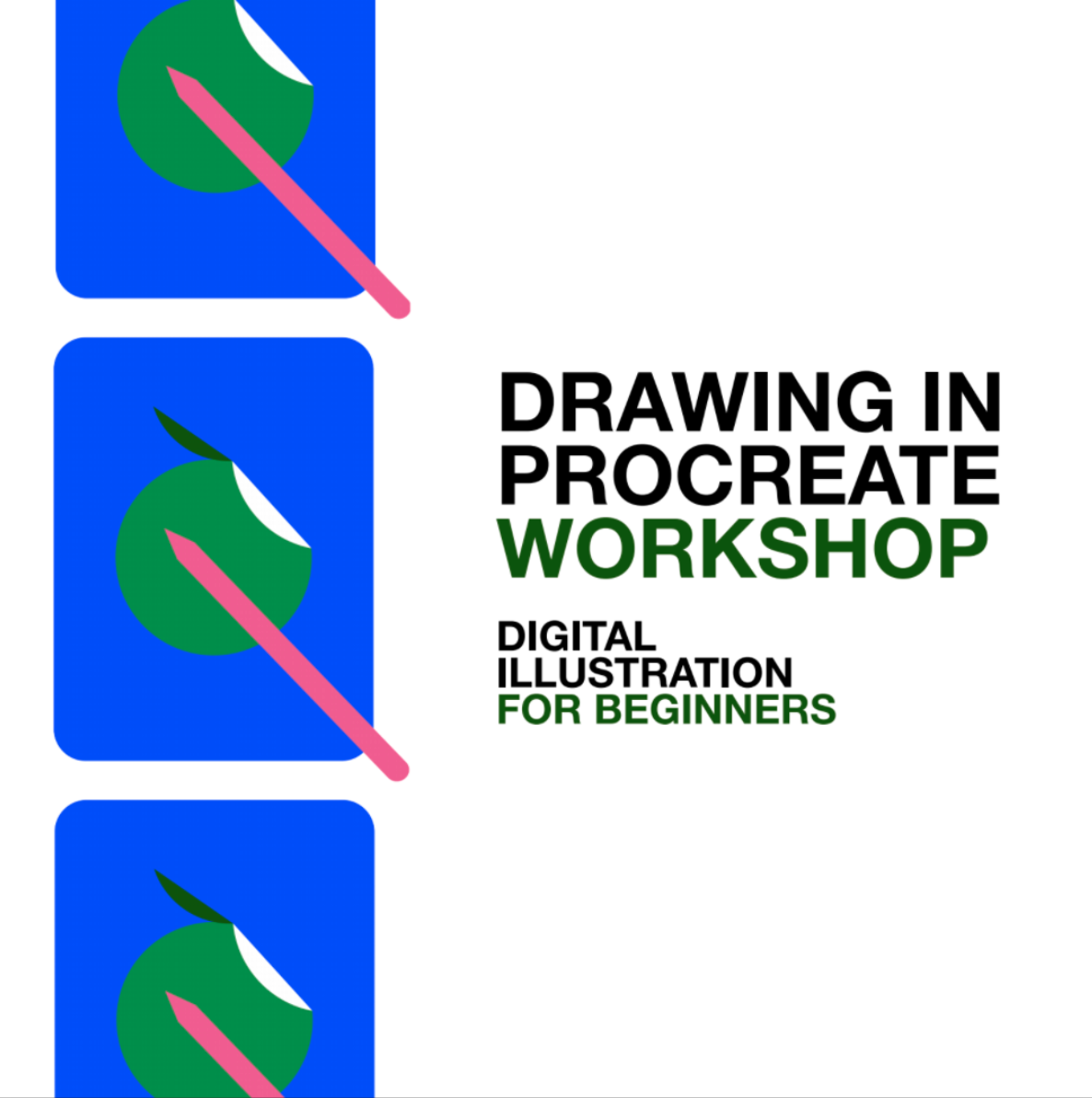 Creative Procreate Workshop Poster Design Blue and Green