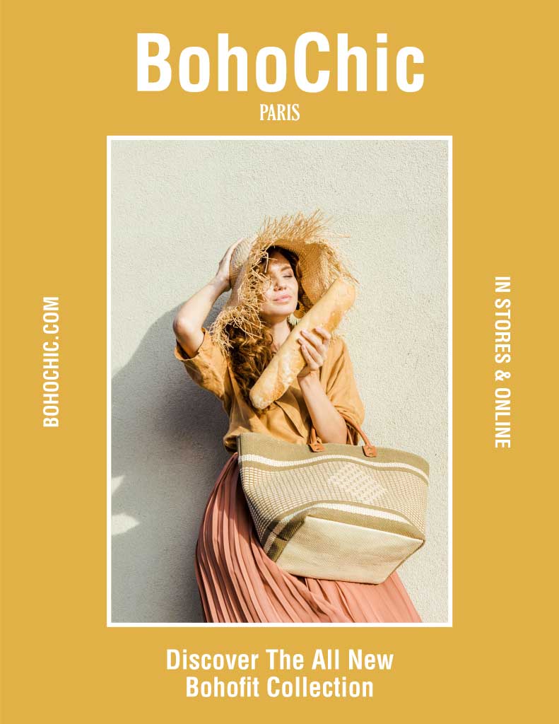 Template Boho Chic Fashion Ad with Beige Undertones