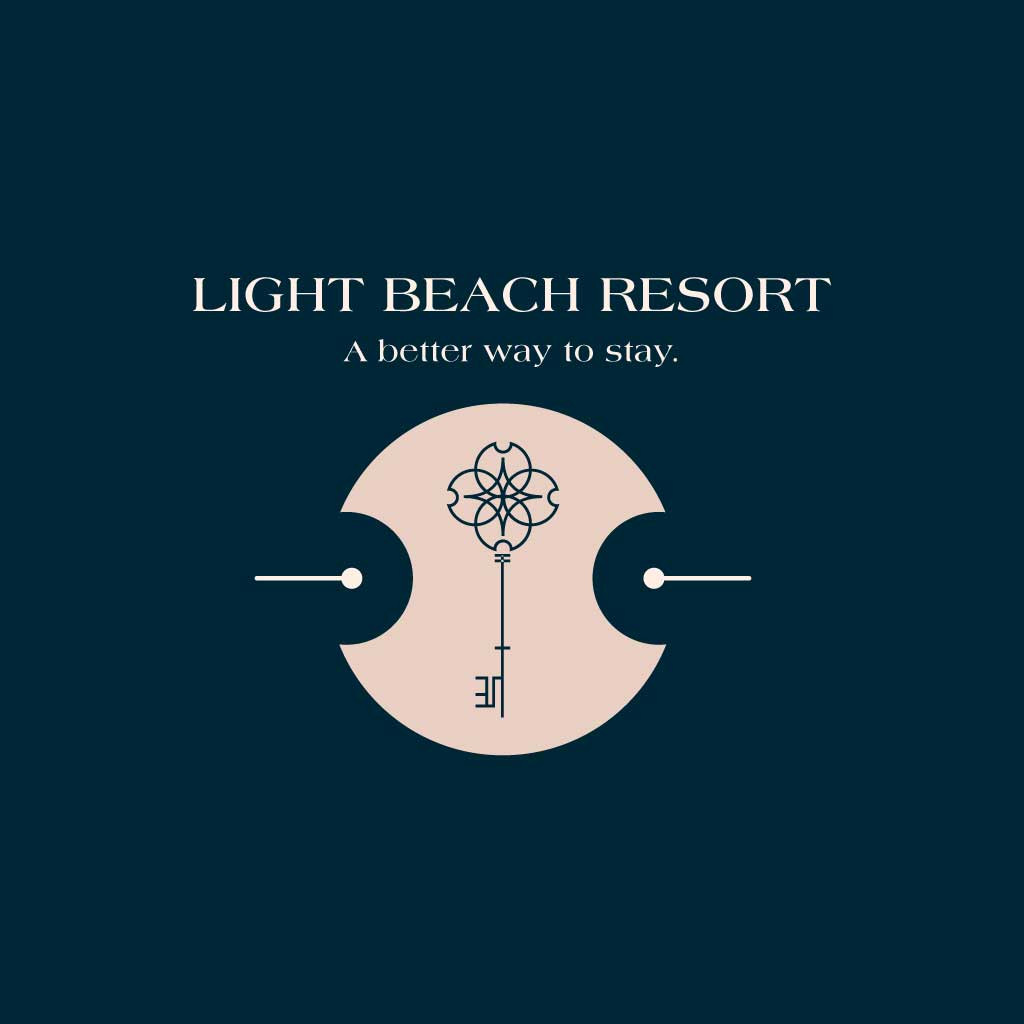 Template Elegant Navy Beach Resort Poster Design