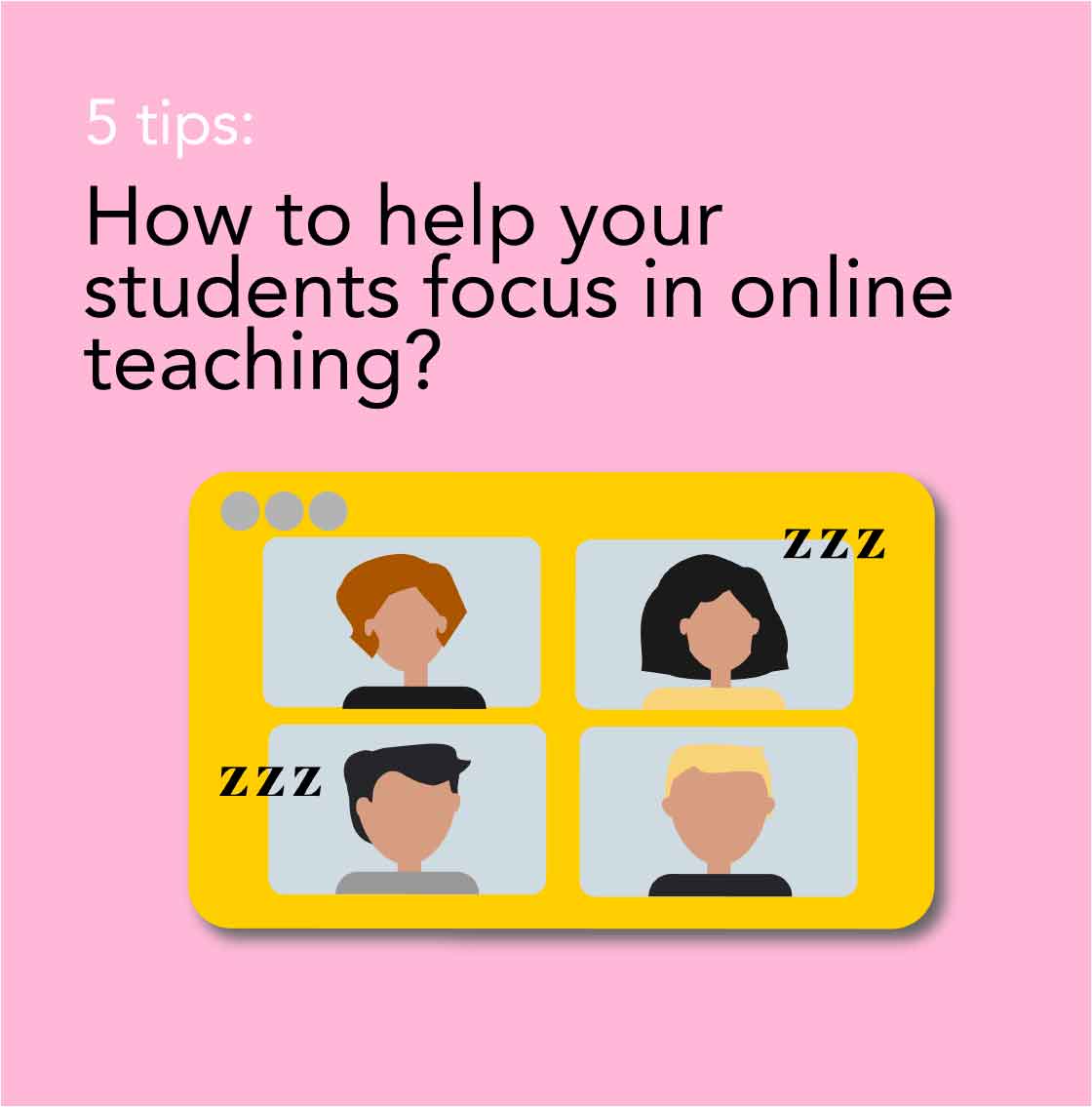 Engaging Online Education Tips Poster Design in Pink