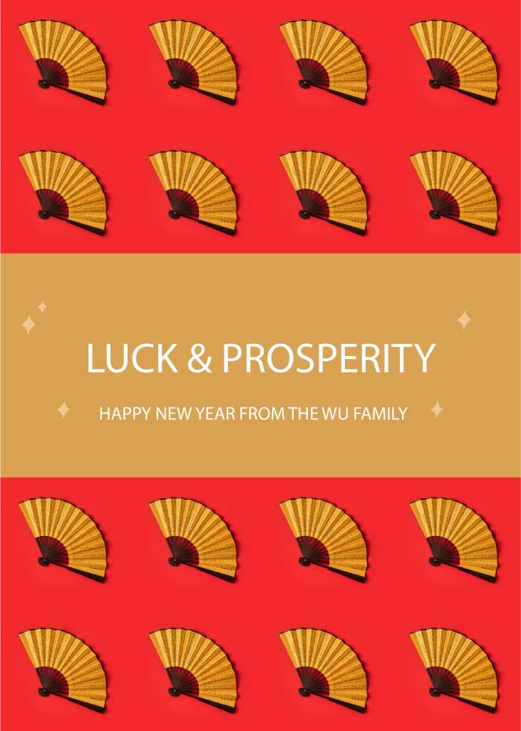 Vibrant Red and Gold New Year Poster Design