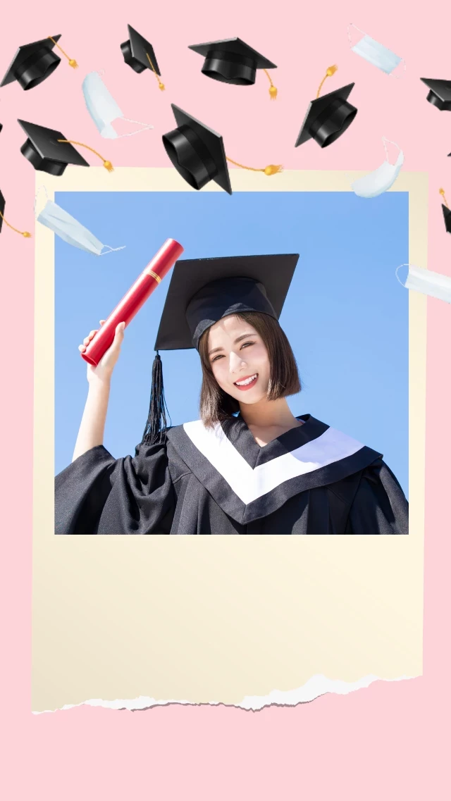 Template Elegant Graduation Celebration Post with Pink Accents