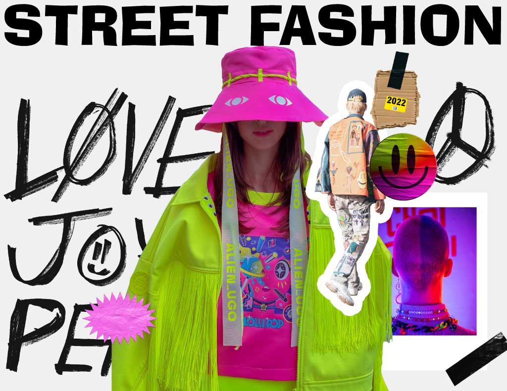 Vibrant Street Fashion Poster Design Neon Pink and Yellow