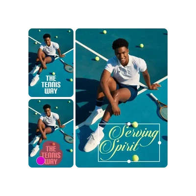 Dynamic Tennis Poster with Vibrant Blue Court