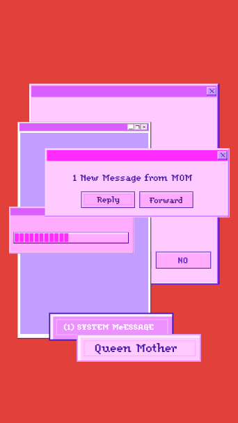 Retro Pink and Purple Notification Pop-Up Poster