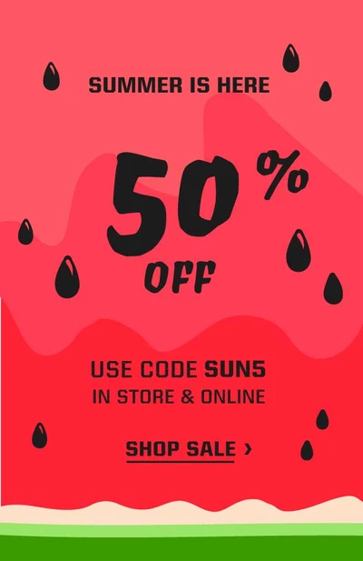 Template Sizzling Summer Sale Red Poster Design